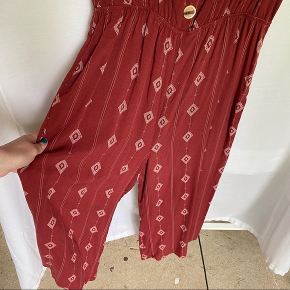 Maroon and cream patterned jumpsuit - Picture 10 of 16